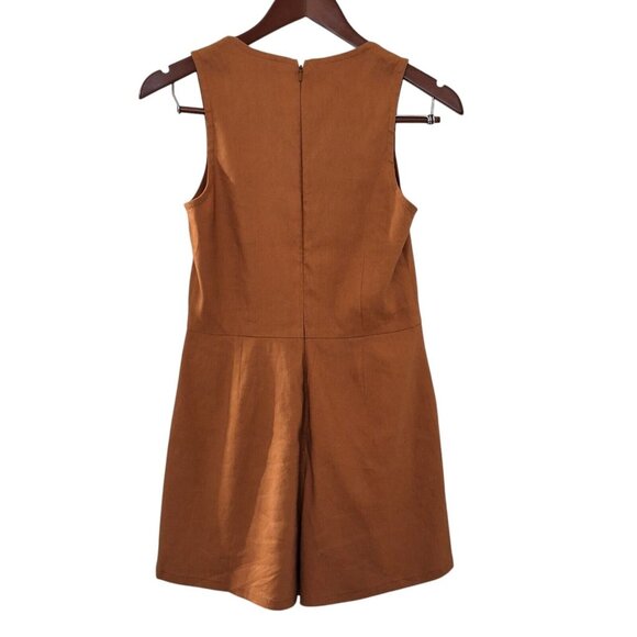 Chelsea 28 Tawny Brown Romper Sz S Linen Blend Summer Wear - Picture 2 of 5